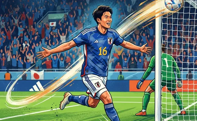 远射破僵，佐野海舟打进代表日本国家队的首粒进球